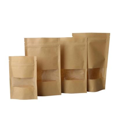 China Biodegradable Empty Tea Packaging Coffee Kraft Paper Biodegradable Tea Stand Up Pouch Bag For Sale for sale