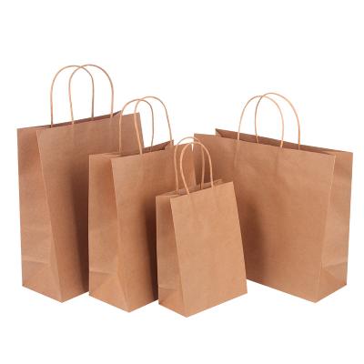 China Recycled Materials 100% Biodegradable Recycled Paper Tote Cheap Brown Shopping Bag With Handles for sale