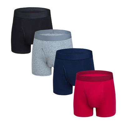 China 2021 Antibacterial New Breathable Cotton Plus Size Solid Color Men's Boxer Briefs Underwear for sale