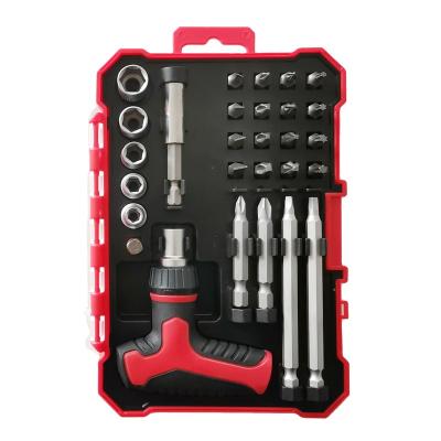 China Multifunctional Professional DIY Stainless Steel Repair Tool 28 Sets T-Ratchet Screwdriver Set for sale