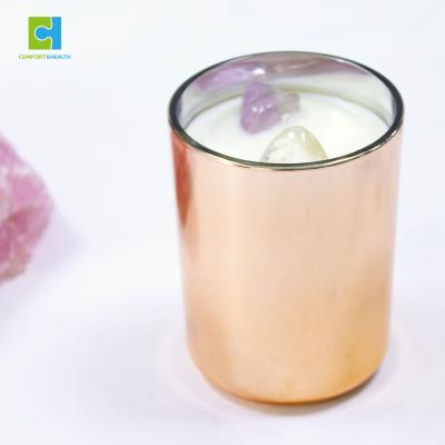 China Wedding Birthday Party Gift Christmas Pink Champagne Scent Customized Perfume Crystals Soy Wax Scented Candles With Flowers for sale