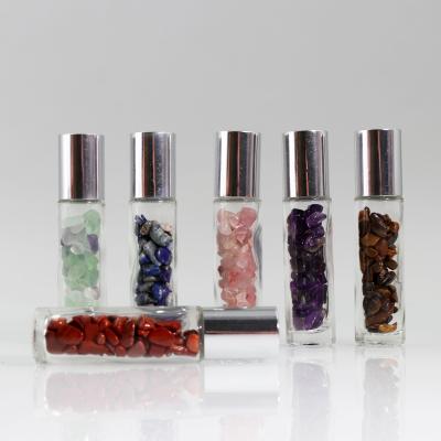 China Personal Care Gift Box Gemstone Oil Bottle 10ml Glass Bottle Essential Oil Bottle Slim Price for sale