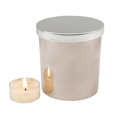 China Luxury Unique Wholesale Clear Glass Candle Jars Multi Color Candle Jars Amber Candle Jars Amber for sale