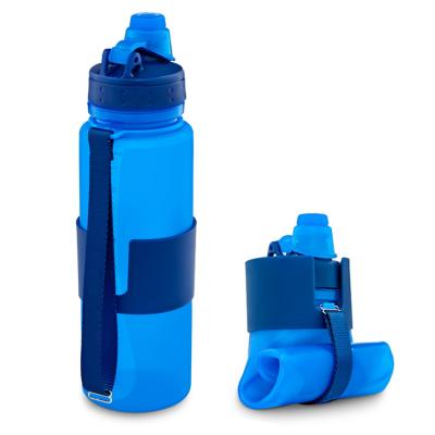 China Sustainable 600ml Custom Silicone Folding Water Bottle for sale