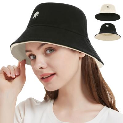 China Reversible Character Bucket Hat Cotton Personalized Designer Luxury Black Lace Canvas Bucket Hat for sale