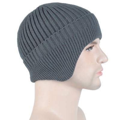 China COMMON Warm Beanie Hats Men's Unisex Winter Hats Luxury Shear Liner Earflap Beanie Knitted Hat for sale