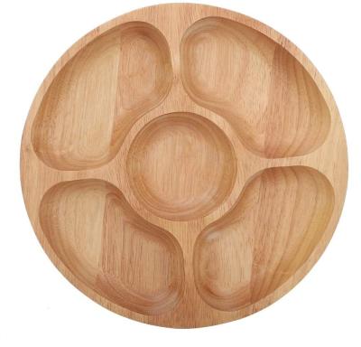 China Home.Restaurant.Hotel Decorative Solid Wood Trays Food Divided Dish Dessert Bamboo Tray Serving Trays for sale