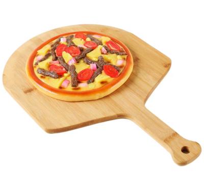 China Food Grade 100% Sustainable Safe Natural Bamboo Pizza Skin Bamboo Pizza Board for sale