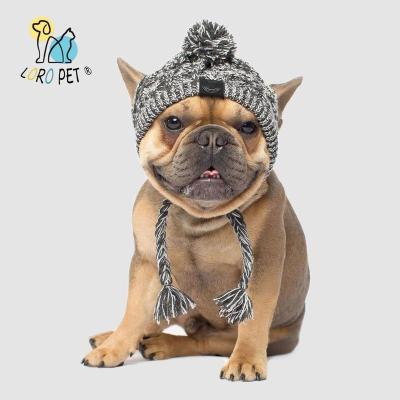 China Early Viable Dog Accessories Spring Winter Puppy Woolen Hat With Ball Warm Pet Hat For Small Dog Knitted Woolen Hat By Christmas for sale