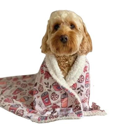 China Sustainable Hot Selling Washable Comfortable Soft Blanket Dogs Pet Bed Accessories Printed Pattern Blanket Custom Design for sale