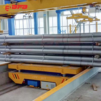 China Warehouse Heavy Load Motorized Cable Operated 10t Trailed Pipe Transfer Cart On Rails for sale