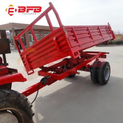 China Industrial Sized 5ton Left And Right Side Tilting Farm Trailer Pull Trailer Tractor Cart for sale