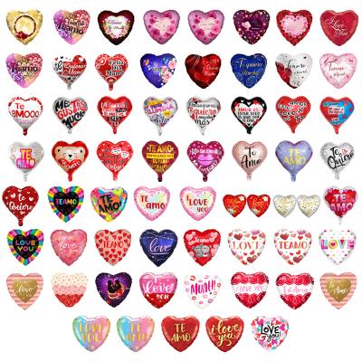 China 18 Inch Heart Gift Toy Shape I Love You Te Amo Helium Foil Balloons Globos Valentine's Day Balloons Party Wedding Decoration for sale