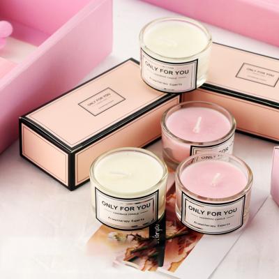 China New Generation Brand Perfume Essential Oil Souvenir Gift 2 Sets Candle Scented Cup Small Round Cup Gift Box for sale