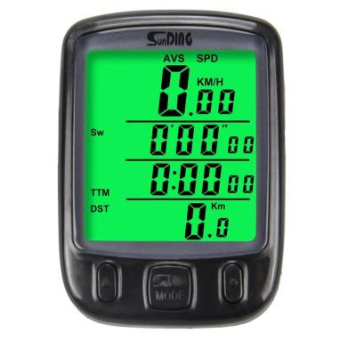 China Large Screen Speedometer Bike Bicycle Computer Wireless Rainproof Cycling Green Waterproof White LED 1 for sale