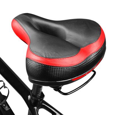 China Single Wide Absorbing Bike Seat Ball Bike Leather Cycling Saddle With Rear Cycling Reflective Mark for sale