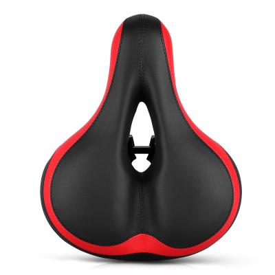 China Single Bike Saddle Silicone Cushion Cycling Seat PU Leather Outdoor Silica Filled Gel Cycling Reflective Mark for sale