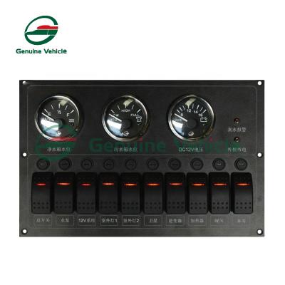 China Marine Fit Boat Switch Panel with Button Rocker Switch Panel with Voltmeter USB Socket for Car Marine Vehicle for sale