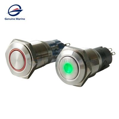 China Car Electric Caravan Appliance Marine Boat Ring Illuminated Push Button Switch for sale