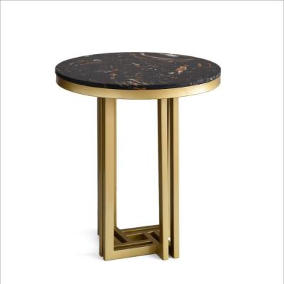 China High Quality Easy To Clean Marble Table Metal Leg Corner Table for sale