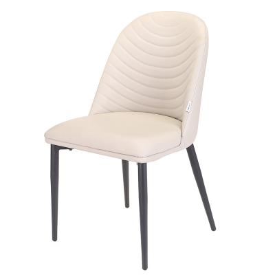 China Modern Sale Nordic PU Metal Leather Leg Dining Chair for sale