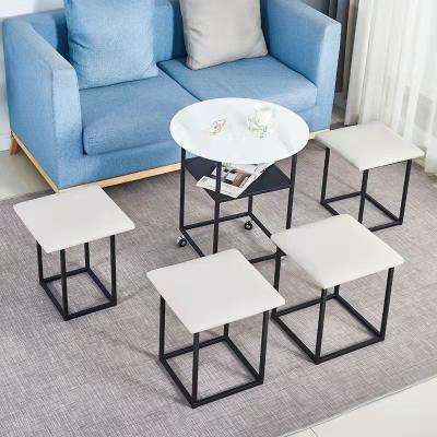 China (Other) Creative Adjustable Combination Square Steel Frame Stacking Stool With Cushion Stool for sale