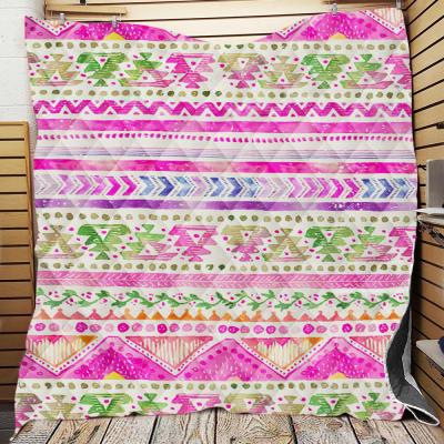 China Geometric Pattern Anti-pilling Quilted Quilt Patchwork Throw Covers Gifts Tapestry Wall Decor Wholesale Dropship Quilts for sale