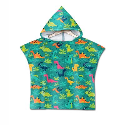 China Free Sample Quick Dry Hooded Front Poncho Beach Towel Kids Swim Poncho Pool Cape Custom Made QUICK DRY for sale