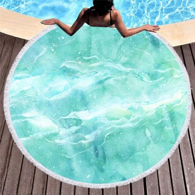 China Disposable Galaxy Round Beach Towel With Tassel Microfiber 100% Wholesale Drop Shipping for sale