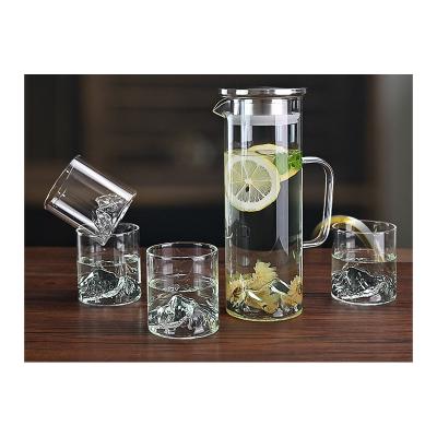 China Single Stored Tea and Coffee Set Restaurant Borosilicate Glass Water Set with Jug Carafe for Juice Drinking for sale