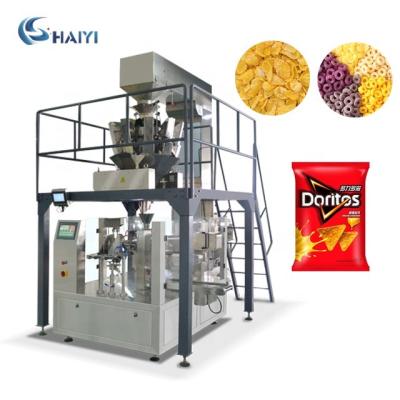 China Full Automatic Rotary Type Premade Bag Corn Chips Photo Chips Chips Pellet Food Packing Machine for sale