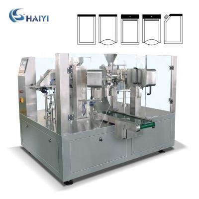 China Food Premade Rotary Pouch Solid Pellet Powder Liquid Food Packing Machine Makers Automatic for sale