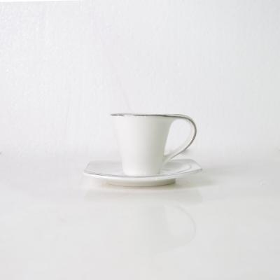 China Wholesale 120ml Viable Gold Tea Coffee Ceramic Cup And Saucer Gold Set For Gift for sale