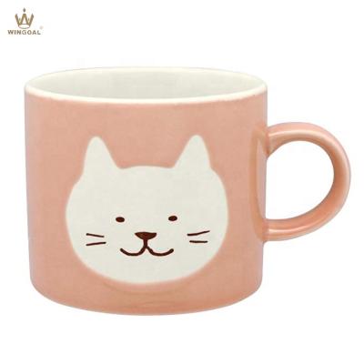 China Disposable Porcelain Pattern Custom Mug Cup Ceramic Animal Mug Tea Cup for sale