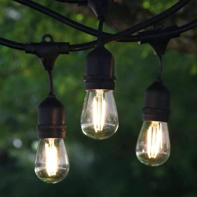 China 48FT Mini String Light E26 Outdoor E27 S14 Edison Bulb Lights Included Christmas Waterproof Connectable Serial Led String Lights for sale