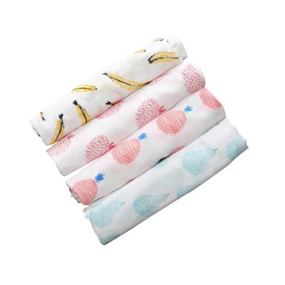 China Organic Reuseable Hot Sale Custom Printed Muslin Baby Blanket for sale