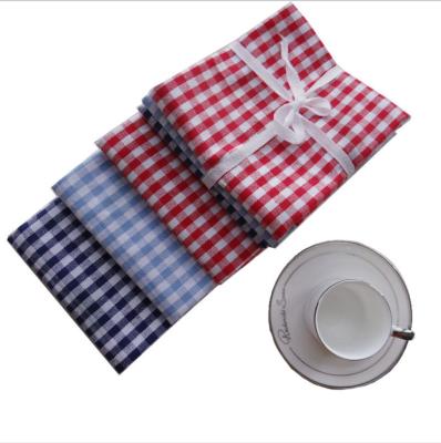 China Disposable Tea Towel Kitchen Towel Yarn-dyed Red Striped Blue Striped Dish Towel In Stock for sale