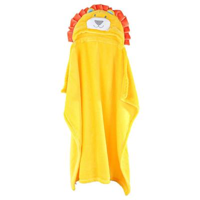 China Reuseable Kids Lovely Animal Characters Hooded Towel Muslin Baby Towel for sale