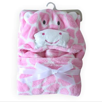 China Hooded Reuseable Flannel Baby Bath Towel Baby Wrap Baby Blanket for sale