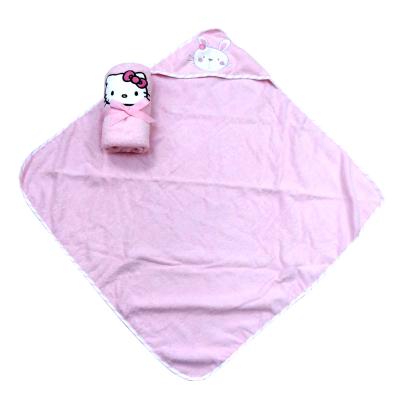 China Reuseable 100% Cotton Baby Bath Towel With Hood Made In China for sale