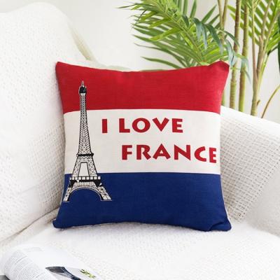 China 2019 Style Flag Pattern Popular Anti-Static Cushion Cover Decorative Sofa Pillow Case Unstuffed Pillow Cover Wholesale for sale