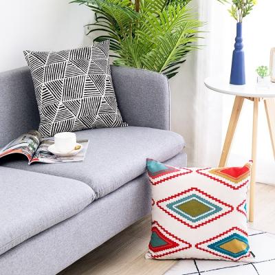 China Simple Geometric Pattern Print Cushion Cover 1 Piece Wholesale Min Order for sale