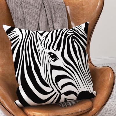 China Soft Square Faux Cow Fur Cushion Anti-static Printing Decorative Blanket Customize Striped Cotton Check Blanket for sale