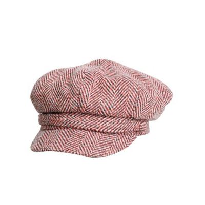 China Ivy Flat Women's Eco-friendly Hat And Dye High Quality Wool-acrylic Fabric Newsboy Hats for sale