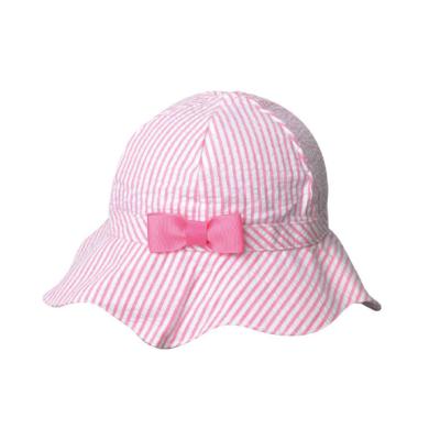 China Eco-Friendly Wholesale Cheap Dye Fashion Cute Pink Sun Bucket Hats For Kids/Kids for sale