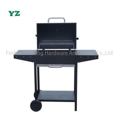 China Cart YZ Mexico Style Rectangular Charcoal BBQ Cart Barbecue Grill With Side Table for sale