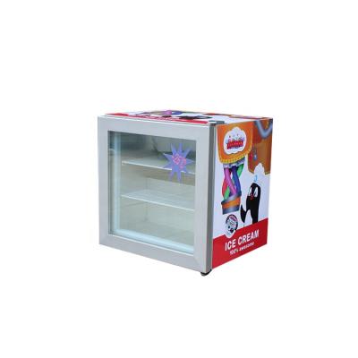 China COMPRESSOR Door Mini Bar Display Ice Cream Single Glass Freezer For Hotel SD-55 for sale