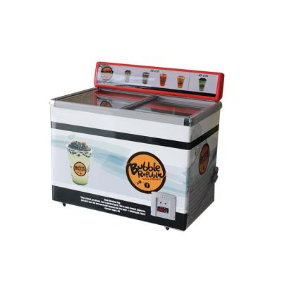 China Single-Temperature 300L Chest Door Display Flat Glass Ice Cream Freezer SD/SC-300 for sale