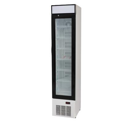 China Single-temperature 118L Slim Showcase Upright Display Freezer For Supermarket LSD-118L for sale