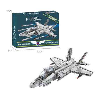 China American Slot Toy F-35 Stealth Fighter Compatible With J-15 Fighter Model Aircraft Set Building Block Military Toys for sale